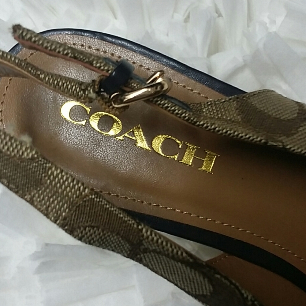 Coach Signature Ferry Wedges Platform Sandals 9.5 - Picture 10 of 15